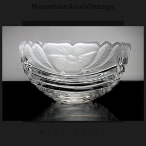 Elegant Crystal Decorative Bowl with frosted rose petals.